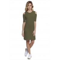 Robe col rond épaules nues manches courtes en modal LUNA