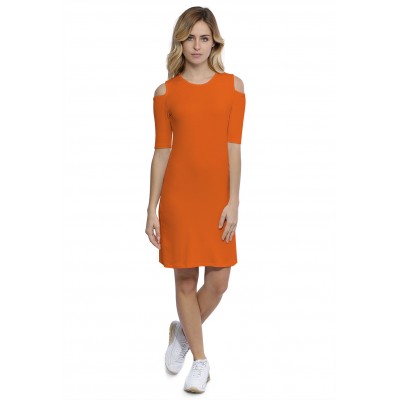 Robe col rond épaules nues manches courtes en modal LUNA