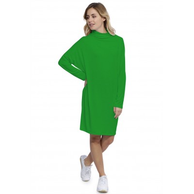 Robe col montant manches longues chauve souris en modal SARI