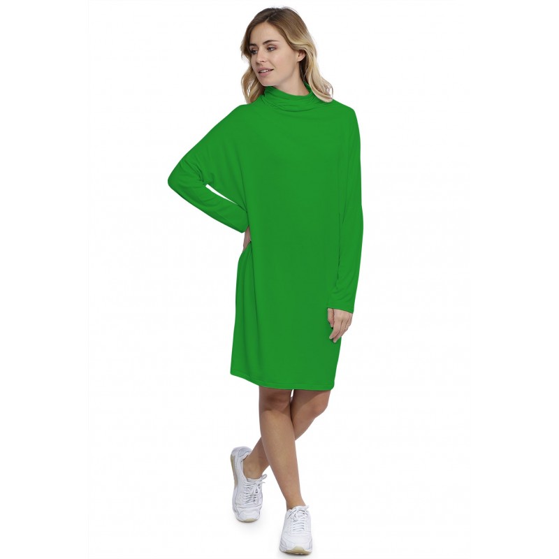 Robe col montant manches longues chauve souris en modal SARI Robe col montant manches longues chauve souris en modal SARI