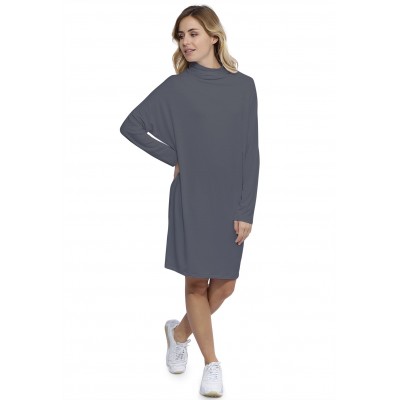 Robe col montant manches longues chauve souris en modal SARI