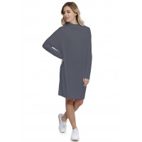 Robe col montant manches longues chauve souris en modal SARI
