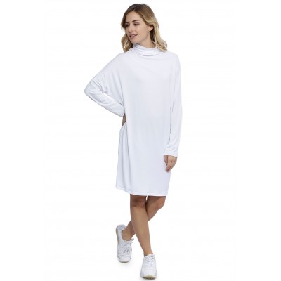 Robe col montant manches longues chauve souris en modal SARI