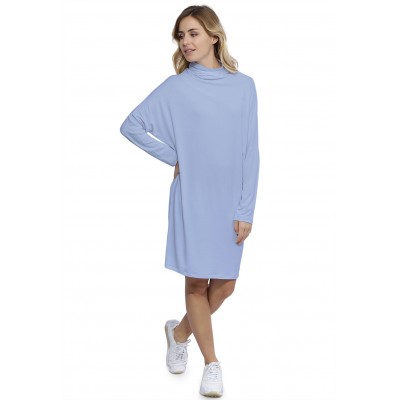 Robe col montant manches longues chauve souris en modal SARI
