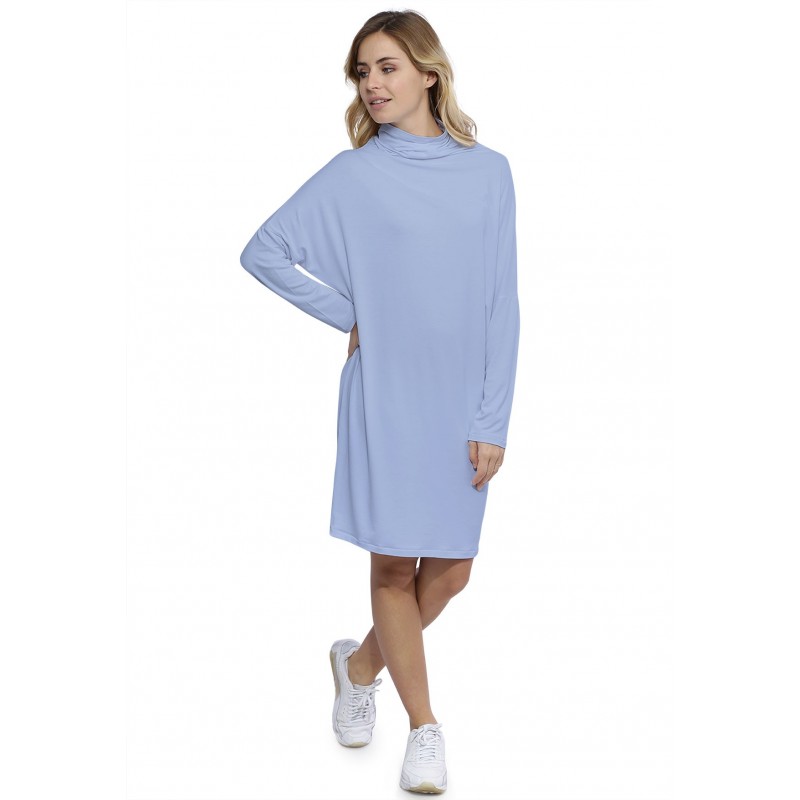 Robe col montant manches longues chauve souris en modal SARI Robe col montant manches longues chauve souris en modal SARI