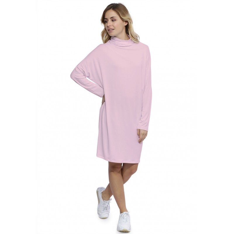 Robe col montant manches longues chauve souris en modal SARI Robe col montant manches longues chauve souris en modal SARI