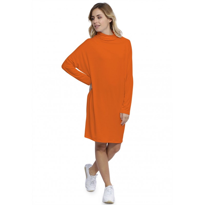 Robe col montant manches longues chauve souris en modal SARI Robe col montant manches longues chauve souris en modal SARI