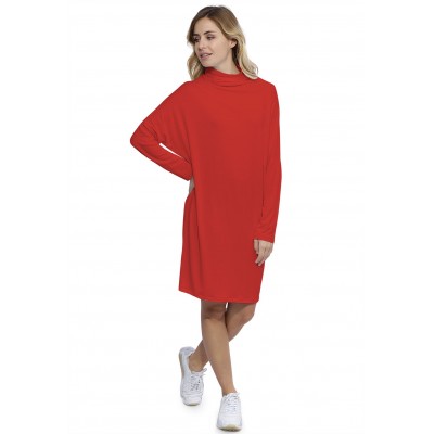 Robe col montant manches longues chauve souris en modal SARI