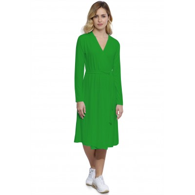 Robe cache-coeur manches longues en modal PEPITA