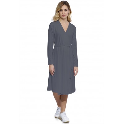 Robe cache-coeur manches longues en modal PEPITA