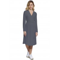 Robe cache-coeur manches longues en modal PEPITA