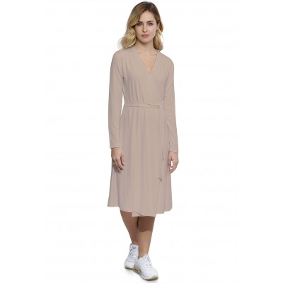 Robe cache-coeur manches longues en modal PEPITA