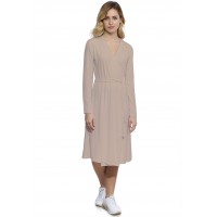 Robe cache-coeur manches longues en modal PEPITA