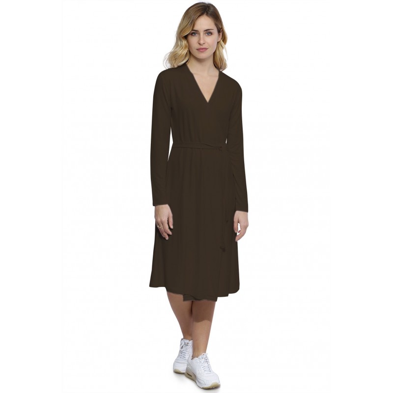 Robe cache-coeur manches longues en modal PEPITA Robe cache-coeur manches longues en modal PEPITA