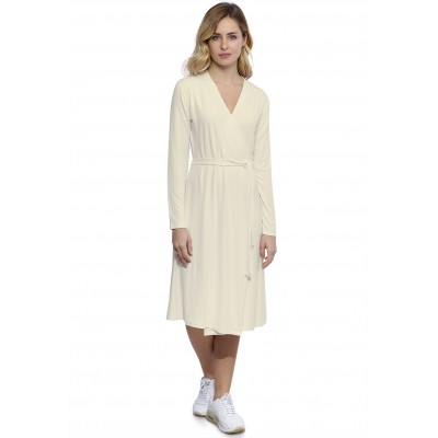 Robe cache-coeur manches longues en modal PEPITA