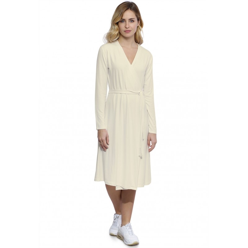 Robe cache-coeur manches longues en modal PEPITA Robe cache-coeur manches longues en modal PEPITA