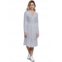 Robe cache-coeur manches longues en modal PEPITA