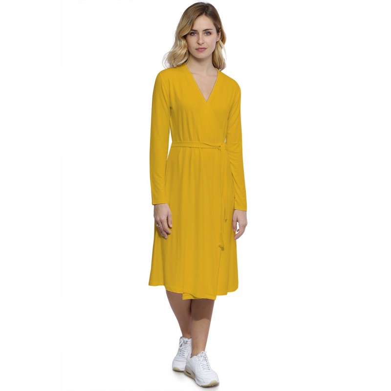 Robe cache-coeur manches longues en modal PEPITA Robe cache-coeur manches longues en modal PEPITA