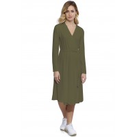 Robe cache-coeur manches longues en modal PEPITA