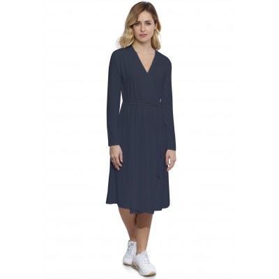 Robe cache-coeur manches longues en modal PEPITA