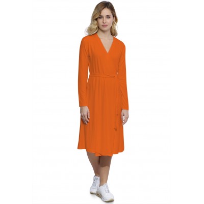 Robe cache-coeur manches longues en modal PEPITA