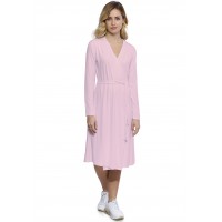 Robe cache-coeur manches longues en modal PEPITA