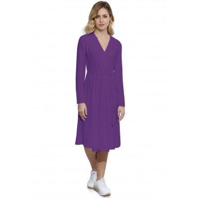 Robe cache-coeur manches longues en modal PEPITA