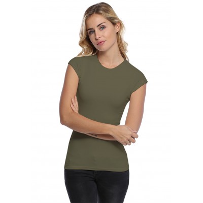T-shirt ras du cou doublé devant manches courtes capes en modal KATIA02
