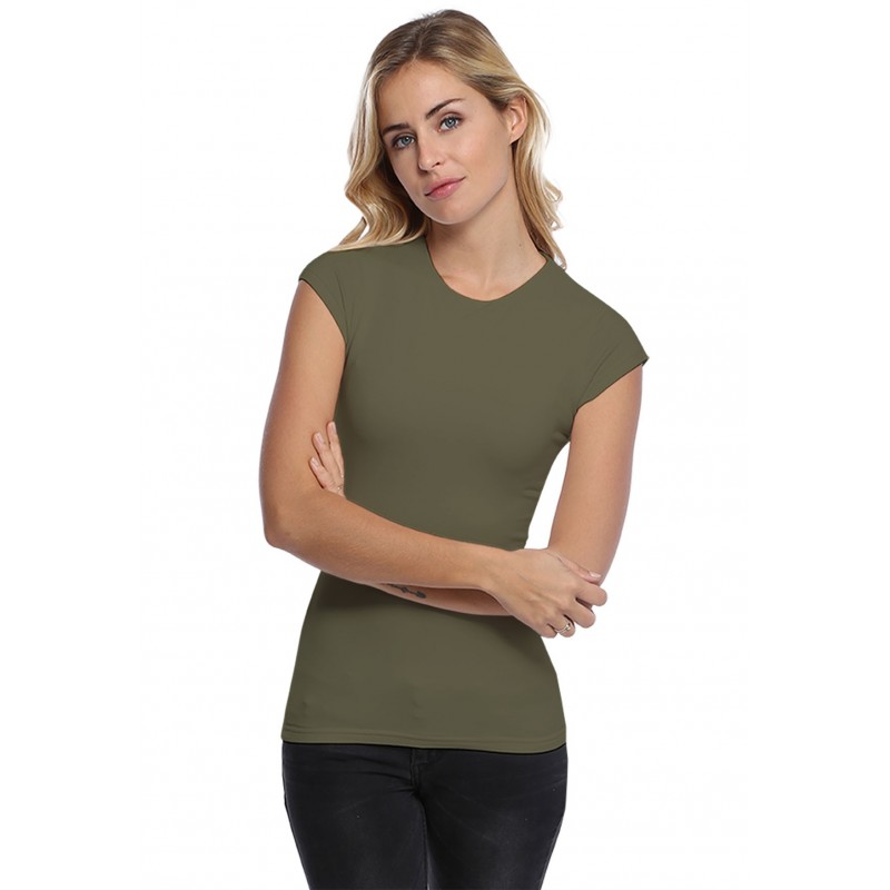 T-shirt ras du cou doublé devant manches courtes capes en modal KATIA02 T-shirt ras du cou doublé devant manches courtes capes en modal KATIA02