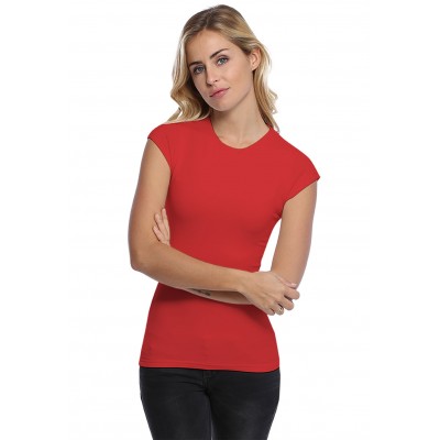 T-shirt ras du cou doublé devant manches courtes capes en modal KATIA02