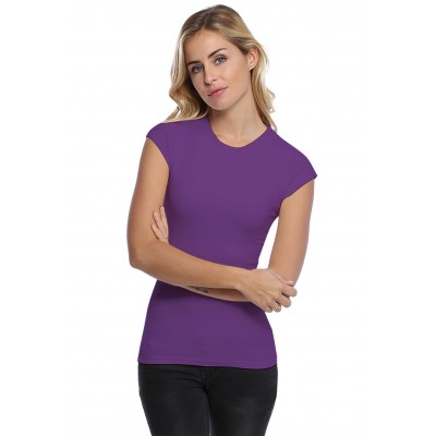 T-shirt ras du cou doublé devant manches courtes capes en modal KATIA02