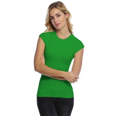 T-shirt ras du cou doublé devant manches courtes capes en modal KATIA02