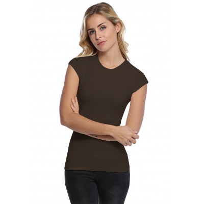 T-shirt ras du cou doublé devant manches courtes capes en modal KATIA02