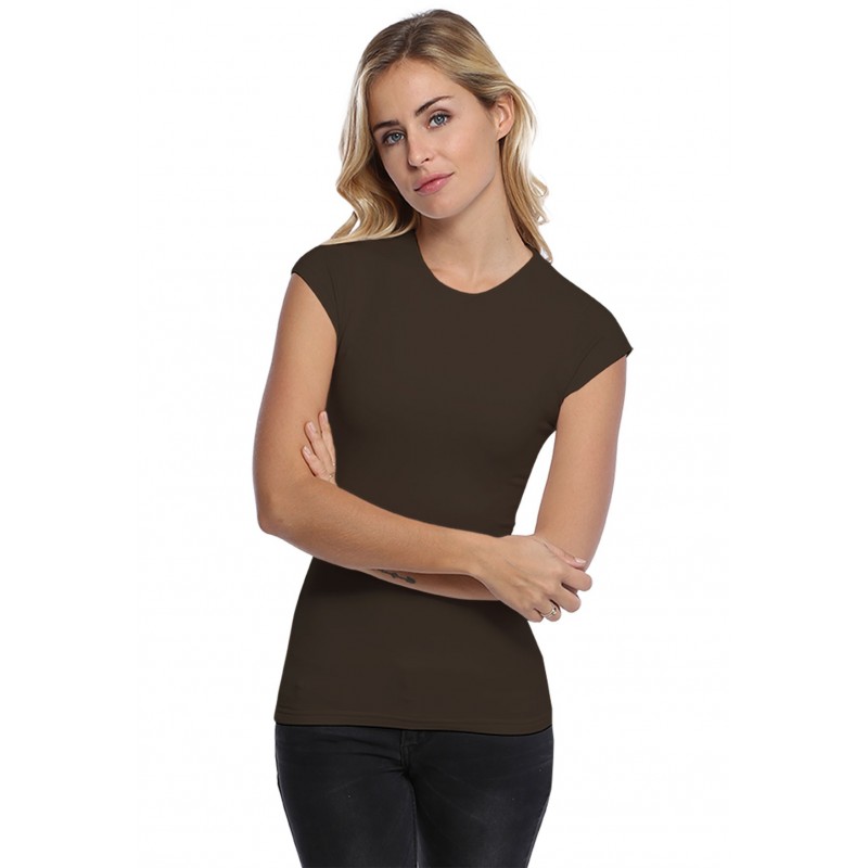 T-shirt ras du cou doublé devant manches courtes capes en modal KATIA02 T-shirt ras du cou doublé devant manches courtes capes en modal KATIA02