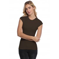 T-shirt ras du cou doublé devant manches courtes capes en modal KATIA02