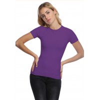 T-shirt ras du cou doublé devant manches courtes en modal KATIA03