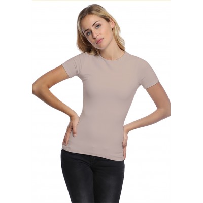 T-shirt ras du cou doublé devant manches courtes en modal KATIA03