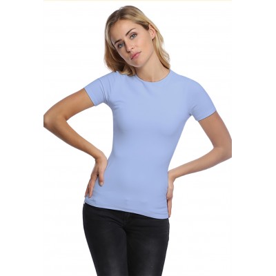 T-shirt ras du cou doublé devant manches courtes en modal KATIA03