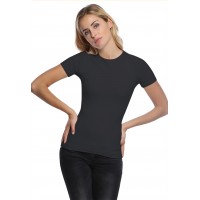 T-shirt ras du cou doublé devant manches courtes en modal KATIA03