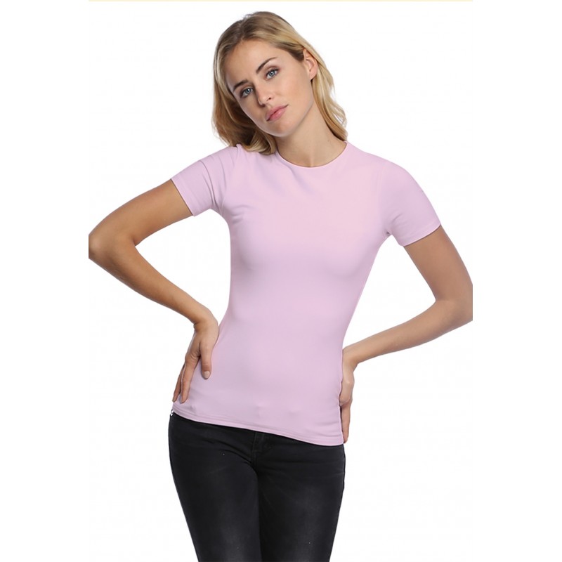 T-shirt ras du cou doublé devant manches courtes en modal KATIA03 T-shirt ras du cou doublé devant manches courtes en modal KATIA03