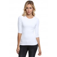 T-shirt ras du cou doublé devant manches 3-4 en modal KATIA04