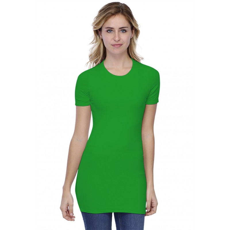 T-shirt long ras du cou doublé devant manches courtes en modal KATIA08 T-shirt long ras du cou doublé devant manches courtes en modal KATIA08