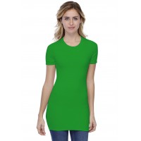 T-shirt long ras du cou doublé devant manches courtes en modal KATIA08