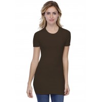 T-shirt long ras du cou doublé devant manches courtes en modal KATIA08