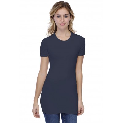T-shirt long ras du cou doublé devant manches courtes en modal KATIA08