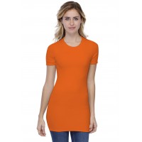 T-shirt long ras du cou doublé devant manches courtes en modal KATIA08