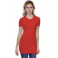 T-shirt long ras du cou doublé devant manches courtes en modal KATIA08