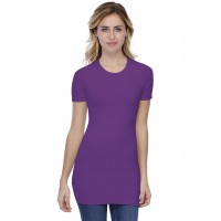 T-shirt long ras du cou doublé devant manches courtes en modal KATIA08