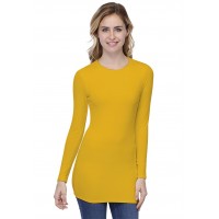 T-shirt long ras de cou doublé devant manches longues en modal KATIA10