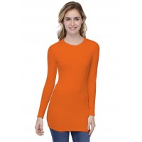T-shirt long ras de cou doublé devant manches longues en modal KATIA10